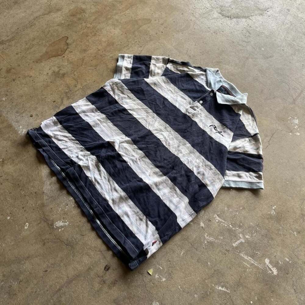 Phat Farm Vintage Y2K Striped Baggy Polo